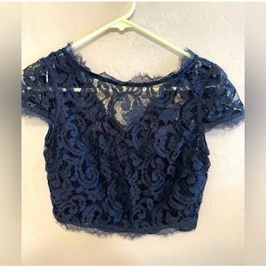 Black lace cropped top womens
